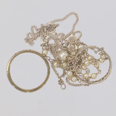 Ringar och collier, defekt, av, buckligt, 925/1000 silver Vikt: 8,2 g