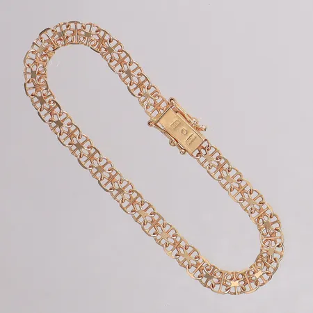 Armband X-länk med stav längd 18cm bredd 5,8mm, Guldsmedjan Täby AB, 18K Vikt: 8,3 g
