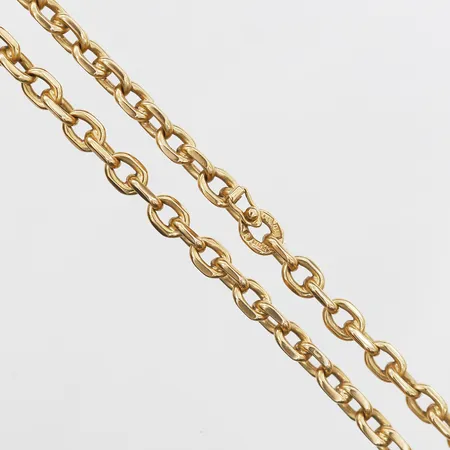 Kedja Ankar längd 57 cm, bredd 5mm, Gustafsson Evert, Stockholm år 1985, 18K. Vikt: 48,4 g