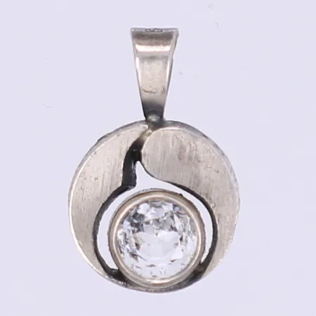 Hänge med vit sten Karl Laine/Finnfeelings 16x10mm, Åbo Finland, silver 925/1000 Vikt: 1,4 g