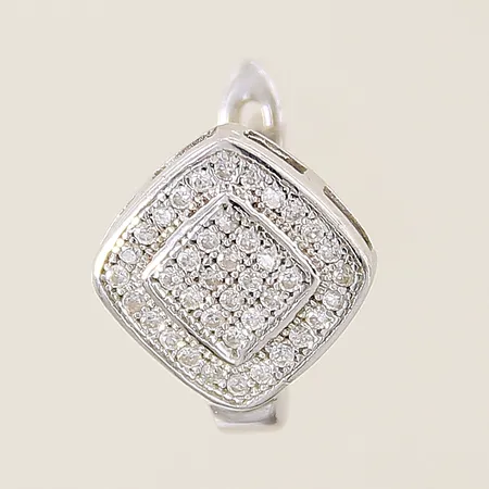 Udda örhänge med vita stenar Ø13mm silver 925/1000 Vikt: 2,4 g