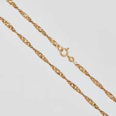 Kedja singapore längd: ca 61,5cm bredd: ca 3mm , 18K Vikt: 15,2 g