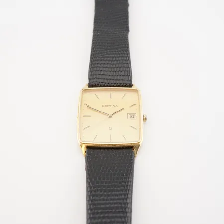 Herrur Certina, quartz, 27mm x 35mm, 14k, batteribyte krävs