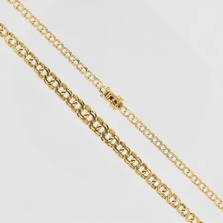 Collier Bismarck längd 44cm doserad bredd 3,8-7,1mm 18K Vikt: 15,2 g