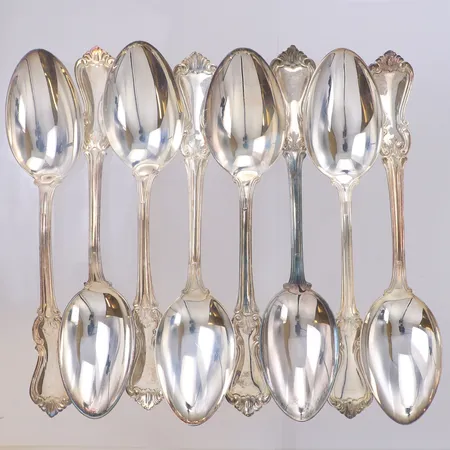 8 Matskedar längd 18cm, modell Olga, 830/1000 silver Vikt: 361,8 g