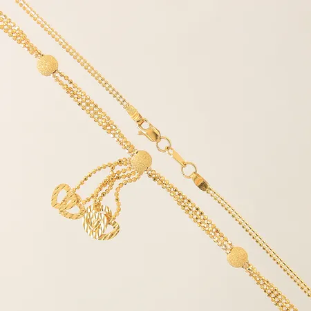 Collier Kullänk med integrerade berlocker längd 42cm bredd 1,8-5,2mm, höjd på hänget 28mm, 21K Vikt: 9,5 g