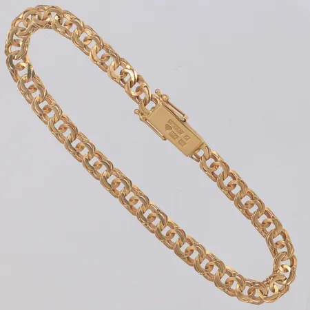 Armband Bismarck längd 19cm, bredd 5,2mm, Guldvaruaktiebolaget G. Dahlgren & Co Ab Malmö 1967, 18K  Vikt: 8 g