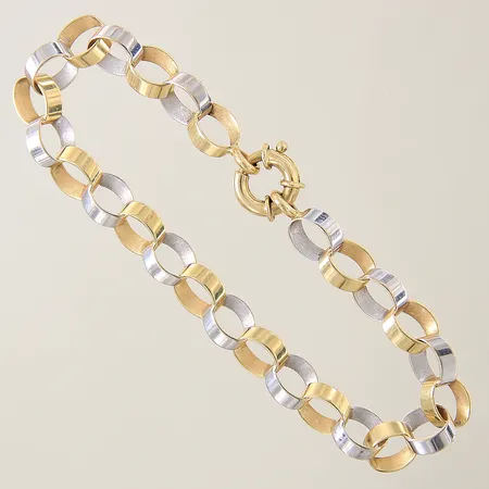 Armband längd 18,5cm bredd 7,5mm delvis vitguld 18K Vikt: 7 g