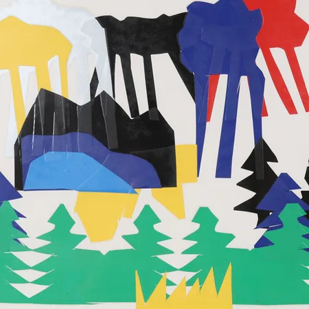 Tavla Stig (Slas) Claesson, collage på papper, signerad och daterad 84, bildyta 39x48cm, ej examinerad, smuts under glas. Skickas med postpaket.