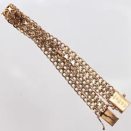 Armband X-länk, längd:19cm, bredd:9mm, 18K. Vikt: 13,5 g