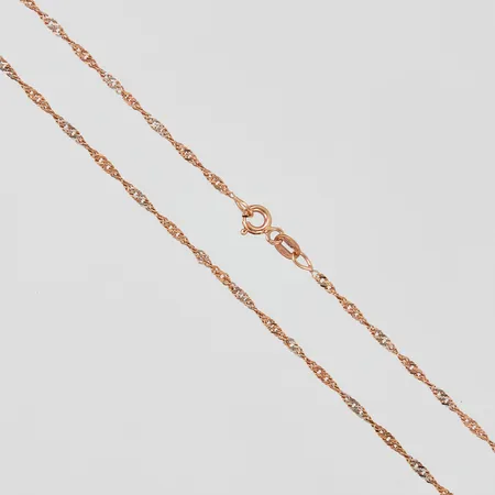Kedja singapore längd: ca 60,5cm bredd: ca 2mm stämplad ITALY, 14K Vikt: 3,4 g
