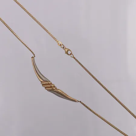 Collier med integrerat hänge, längd 46,5cm bredd 7,5mm, Hb Blå Måsen, A Nita & Reimertz Fält, 14K Vikt: 7 g