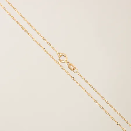 Kedja Singapore GHA längd 43cm bredd 0,8mm 18K Vikt: 1,3 g