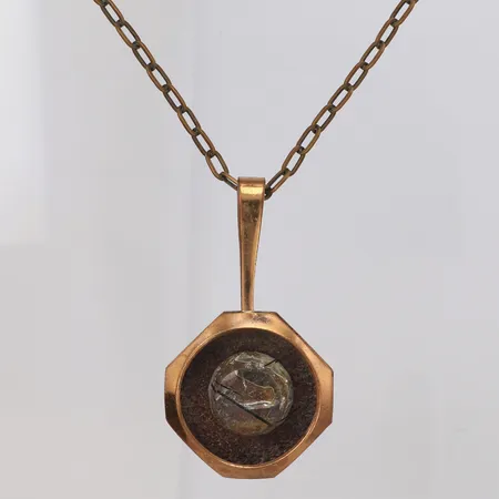 Collier med sten längd 71,5cm, bredd 4mm, K E Palmberg för Alton, brons