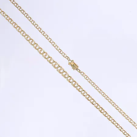Halskedja doserad Bismarck 48cm bredd 3-6mm Guldfynd kistlås 18K Vikt: 9,6 g