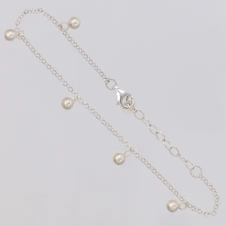 Armband med berlocker längd 16-19cm, bredd 1,7mm, silver 925/1000 Vikt: 1,8 g
