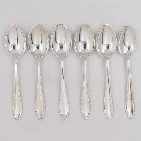 6 Kaffeskedar modell Slottsbarock längd 12,5cm silver 830/1000 Vikt: 95,7 g