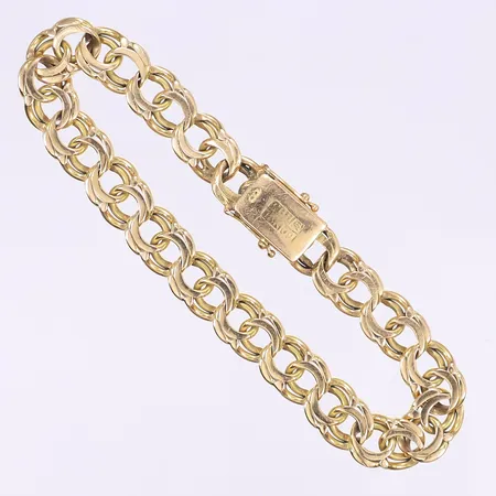 Armband Bismarck 18,5cm bredd 8mm bruksslitage, trögt lås, 18K Vikt: 19,7 g