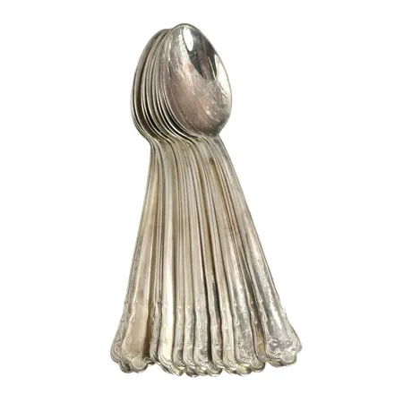 Kaffeskedar silver 12 stycken, längd 12 cm, bruksskick Vikt: 148,9 g