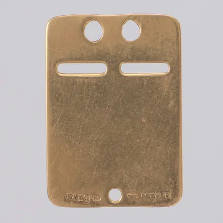 ID-bricka, gravyr, 18K  Vikt: 2,5 g