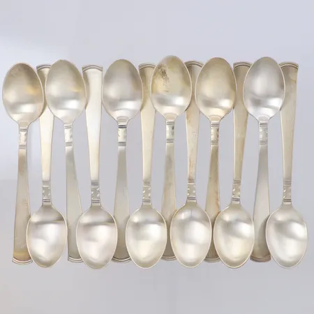 12 Kaffeskedar Rosenholm 12cm, 830/1000 silver Vikt: 196 g