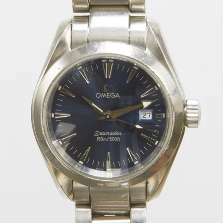 Damur Omega Seamaster Aqua Terra, stål, Ø29,5mm, quartz, snr: 58235929, safirglas, datum, stållänk, viklås, inga tillbehör.