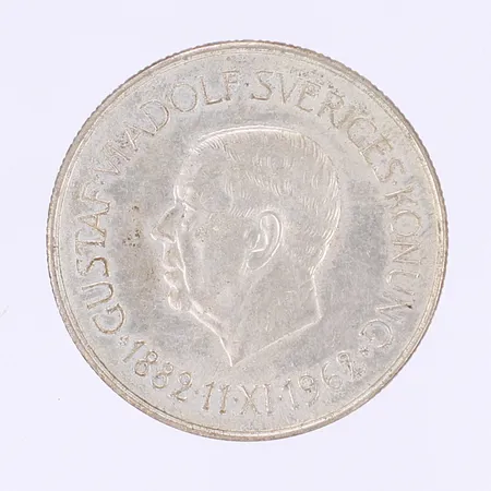 Silvermynt Sverige 5kr 1962 Gustav VI Adolf Sveriges Konung - Litteratur - Vetenskap - Konst silver 400/1000 Vikt: 18 g