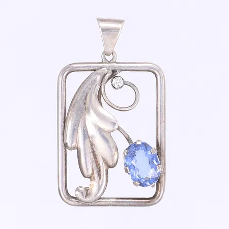 Hänge med sten 40x24mm Victor Jansson silver 830/1000 Vikt: 3,9 g