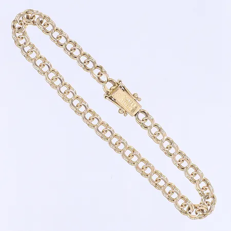 Armband Bismarck ca 17cm bredd: 5mm GAB, kistlåst, 18K Vikt: 7,1 g