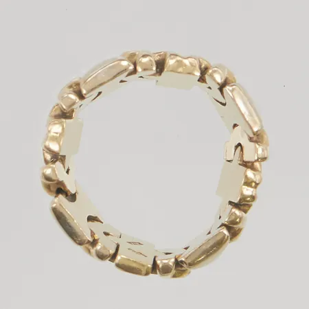 Ring tvåfärgad stl:17 bredd:8,9mm 18K 6,4g.