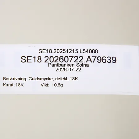 Guldsmycke, defekt, 18K Vikt: 10,6 g