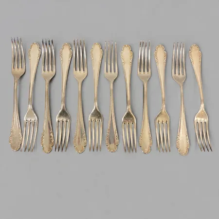 12 Gafflar Haga 18,5cm. 830/1000 silver Vikt: 450,9 g