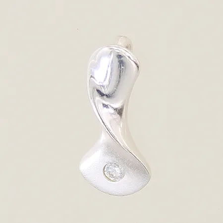 Hänge med vit sten GHA 15x7mm delvis matt silver 925/1000 Vikt: 1 g