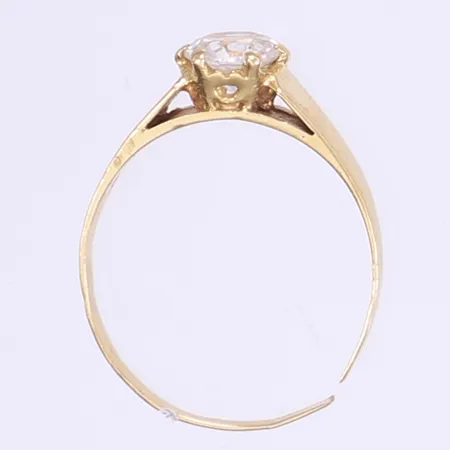 Ring med vit sten defekt 18K Bruttovikt: 1,8g Vikt: 1,8 g