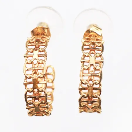 Ett par örhängen X-länk med stav, bredd:4,5mm, 18K. Vikt: 4 g