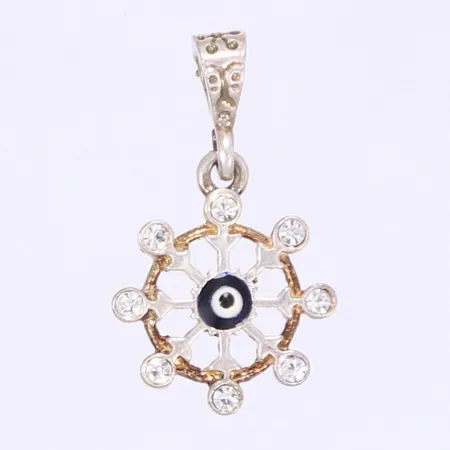 Hänge onda ögat samt vita stenar 24x14mm 925/1000 silver Vikt: 1,9 g