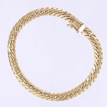 Armband pansar 19cm bredd 6mm kistlås 18K Vikt: 8,1 g