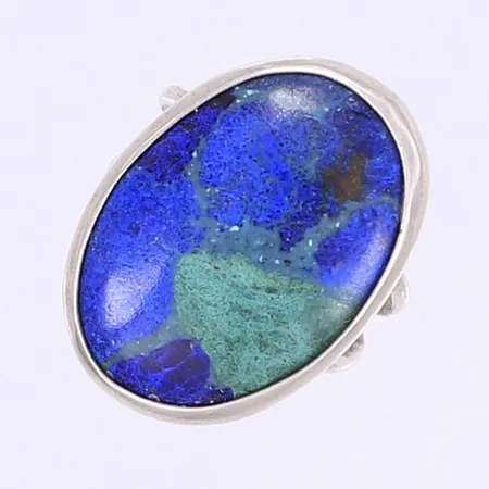 Ring med blå sten stl:17¼ bredd 3-26mm silver 925/1000 Vikt: 7,8 g
