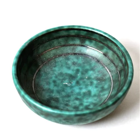 Skål keramik Argenta Gustavsberg, Ø8 cm höjd 2,7cm, slitage. Skickas med postpaket.