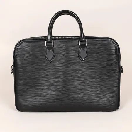 Portfölj Louis Vuitton Dandy MM, svart Epi-läder med beslag i metall, 41x29x7cm, modell-nr M54404, datumkod TR2148, Frankrike 2018, bagagerem, utvändigt slitage.