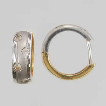Örhängen tvåfärgade 14mm 18K 4,3g.