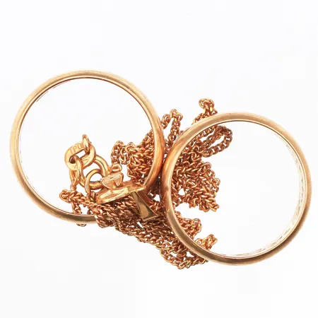Diverse guld, gravyrer, 18K. Vikt: 12,2 g