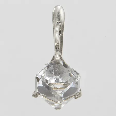 Udda örhänge med vit sten längd 15mm, stift, 925/1000 silver Vikt: 3,1g Vikt: 3,1 g