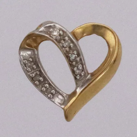 Hänge hjärta med diamanter 7xca0,005ct, Ø12,5mm, GHA, 18K Vikt: 1,1 g