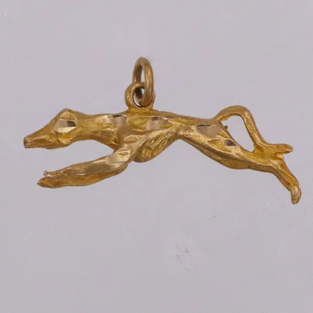 Hänge hund längd 9mm inkl ögla, bredd 30mm, 14K Vikt: 3,4 g