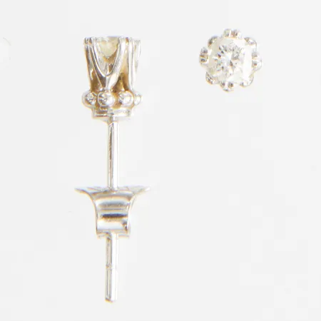 Örhängen med diamanter 2 x ca 0,10ct, Ø3,5mm, enstensörhängen, GHA, stift, vitguld, 18K Vikt: 1,2g Vikt: 1,2 g