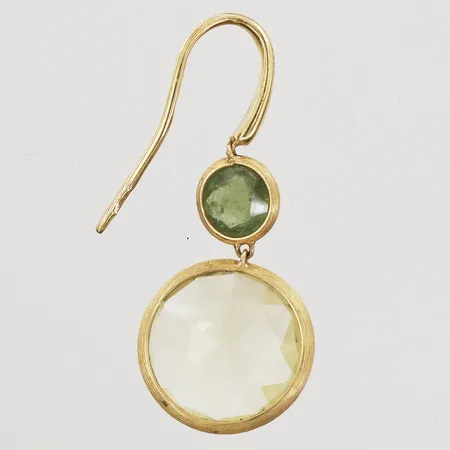 Udda Örhängemed citrin samt peridot längd 32mm, bredd 6-13mm,  Marco Bicego, 18K. Vikt: 1,8 g