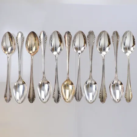 11 Kaffeskedar, längd 12,5cm, modell Haga, 830/1000 silver Vikt: 180,2 g