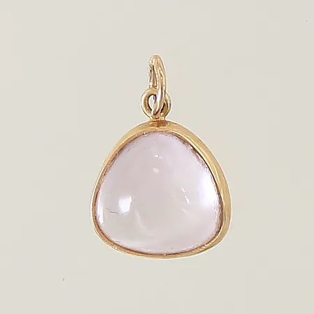 Hänge med vit sten 13x10mm 18K Vikt: 0,9 g