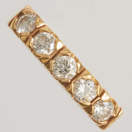 Ring med diamanter 0,75ctv enligt gravyr Schalins, stl:18, bredd 4mm, 18K, vikt: 6,0g.